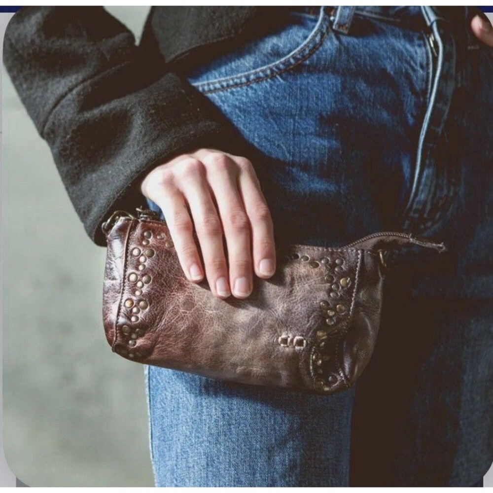 Bed Stu Encase Studded Brown Leather Crossbody Bag Brown Starry Night $175